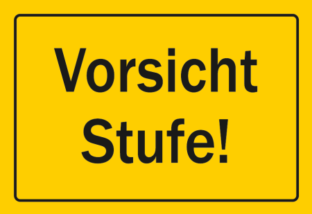 Hinweisschild "Vorsicht Stufe!" 200 x 135 mm